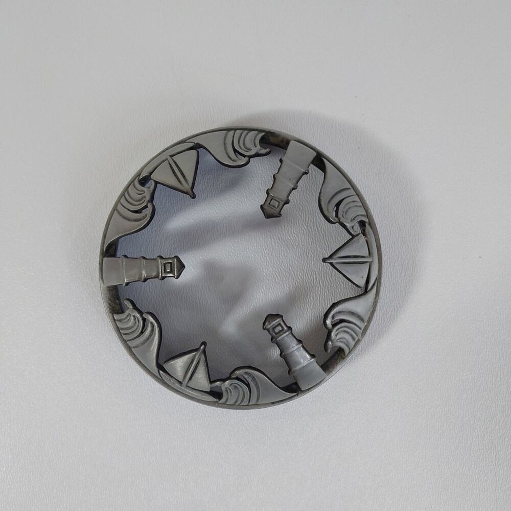 YANKEE CANDLE ILLUMA‎ LID SAILBOATS BOAT WAVES Lighthouse OCEAN